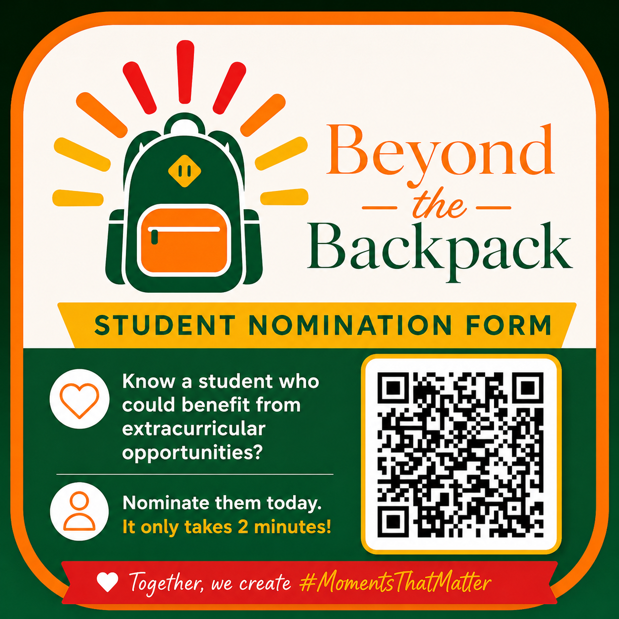 Beyond the Backpack Student Nomination Image